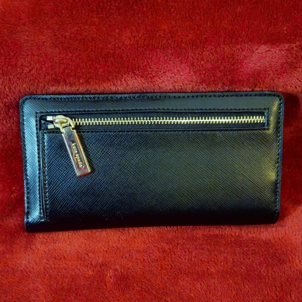 Kate Spade Black Staci Saffiano Slim Wallet